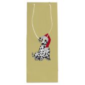 Kerstmis Dalmatian Gold Wijn Cadeautas (Achterkant)