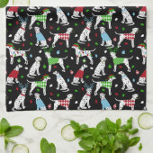 Kerstmis Dalmatian Kitchen Towel Theedoek (Gevouwen)