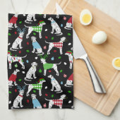 Kerstmis Dalmatian Kitchen Towel Theedoek (Quarter Fold)