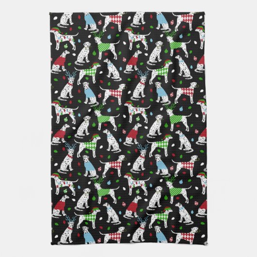 Kerstmis Dalmatian Kitchen Towel Theedoek (Verticaal)