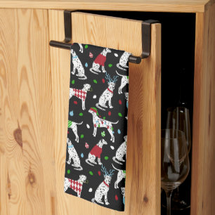 Kerstmis Dalmatian Kitchen Towel Theedoek