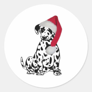Kerstmis Dalmatian Ronde Sticker