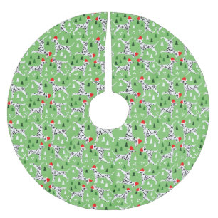 Kerstmis Dalmatiërs in Santa Hats Groene Vakantie Kerstboom Rok