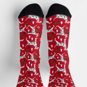 Kerstmis Dalmatiërs in Santa Hats Rode Vakantie Sokken (Top)