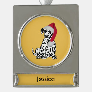 Kerstmis Dalmatische gepersonaliseerde foto Verzilverd Banner Ornament