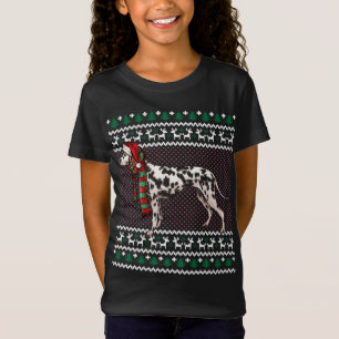 Kerstmis Dalmatische Hond Santa Hoed Lelijke Kerst T-shirt