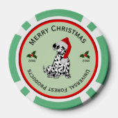 Kerstmis Dalmatische Zakelijke Groeten Poker Chips (Achterkant)