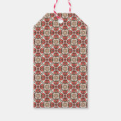 Kerstmis Damask Cadeaulabel (Voorkant)