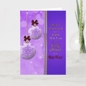 Kerstmis - Dame in het Begroeten van Red Hat Feestdagen Kaart (Voorkant)