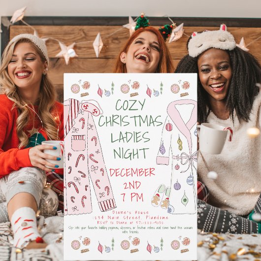 Kerstmis Dames Nachtfeest Festive Pyjama Kaart