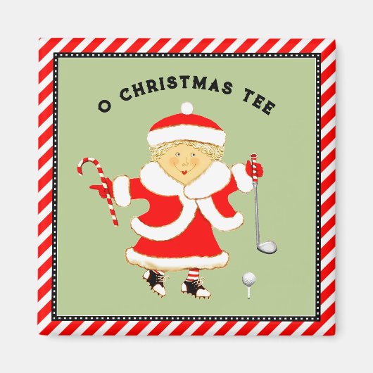 Kerstmis damesgolf magneet (Voorkant)