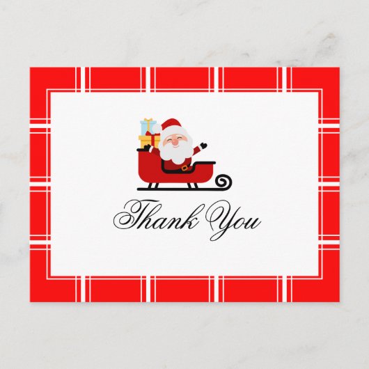 Kerstmis Dank Je Santa Rood Briefkaart (Voorkant)