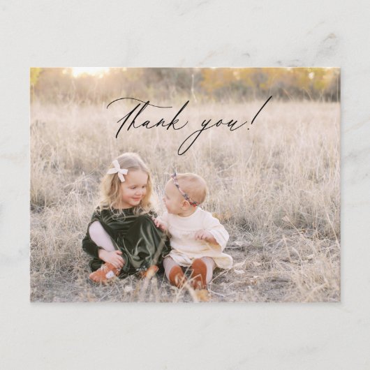 Kerstmis dank je wel fotokaart briefkaart (Voorkant)