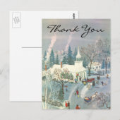 Kerstmis Dank Je Wel Vintage Briefkaart (Voorkant / Achterkant)