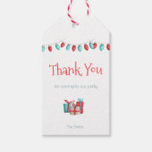 Kerstmis Dank u label in blauwgroen en rood Cadeaulabel (Voorkant)
