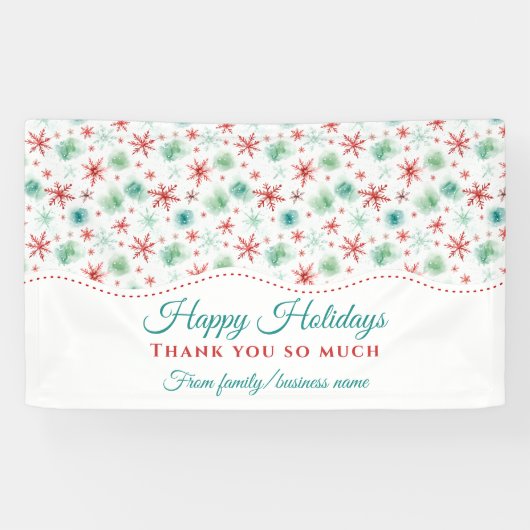 Kerstmis Dank u Sneeuwvlok Spandoek (Horizontaal)