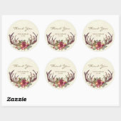 Kerstmis dank u sticker winter holly bruiloft (Vel)