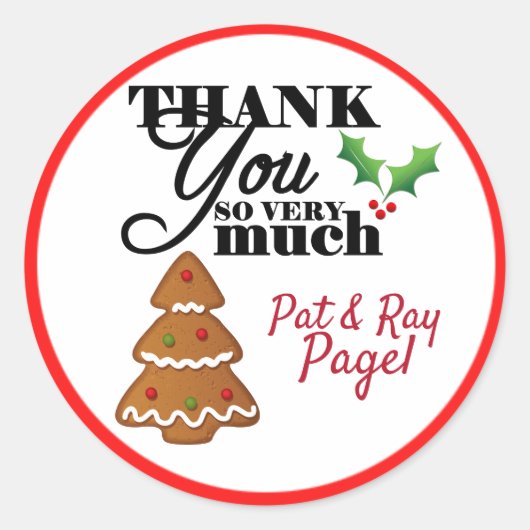 Kerstmis Dank u Stickers (Voorkant)