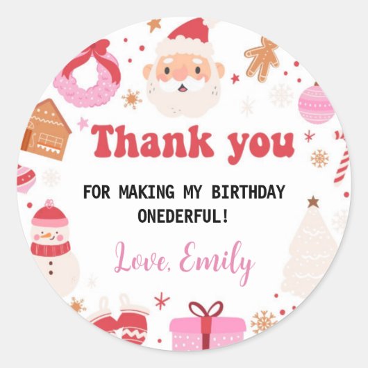 Kerstmis Dank u Verjaardagspartij Labels (Voorkant)