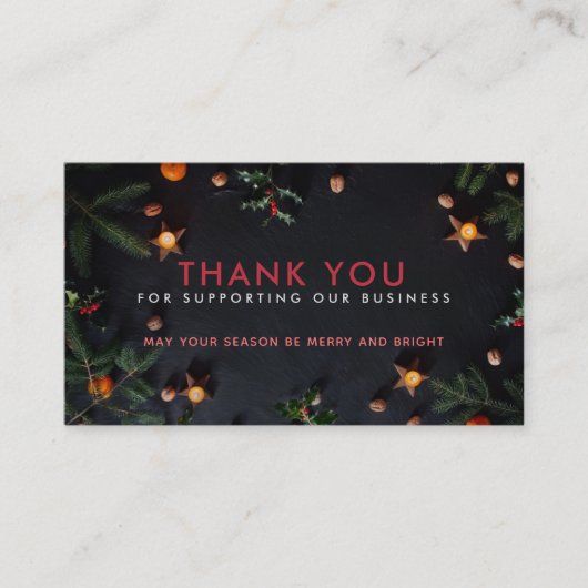 Kerstmis Dank u Visitekaartjes (Voorkant)