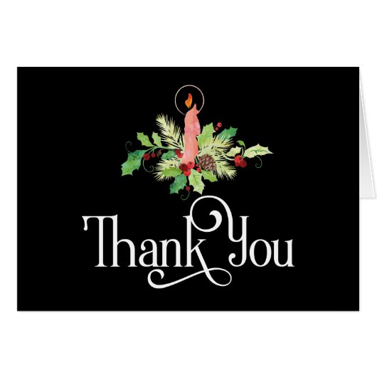 Kerstmis Dank u voor uw design met kaarsmakerwerk (Voorkant Horizontaal)