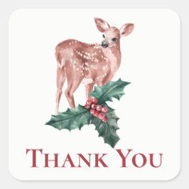 Kerstmis Dank U Winter Huwelijk Rendier Herten Vierkante Sticker