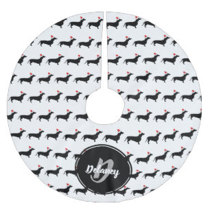 Kerstmis Dashunds & Santa Hats Familienaam Kerstboom Rok