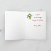 Kerstmis, Daughter-Chickadee Bird, Natuur, Garden Feestdagen Kaart (Binnen)