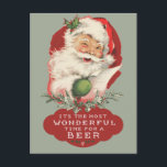 Kerstmis, De Beste Tijd Voor Een Bier Feestdagenkaart<br><div class="desc">Grappige retro "Het is de beste tijd voor een bier" kerstkaart. De achterkant kan bedrukt worden met je retouradres. Een kerstkaart die vriendelijk is voor je portemonnee en iedereen aan het lachen zal maken met de feestdagen.</div>