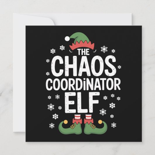 Kerstmis De Chaos Coördinator Elf Kerst Familie Feestdagenkaart (Voorkant)