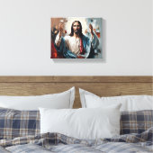 Kerstmis: de eeuwige omhelzing van het licht canvas afdruk (Insitu (Slaapkamer))