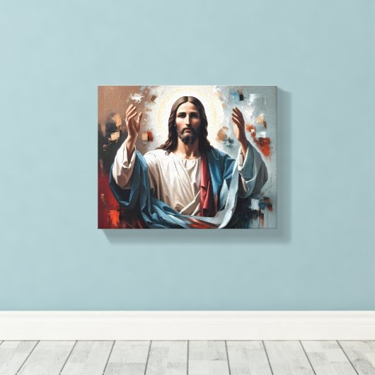 Kerstmis: de eeuwige omhelzing van het licht canvas afdruk (Insitu (Houten vloer))