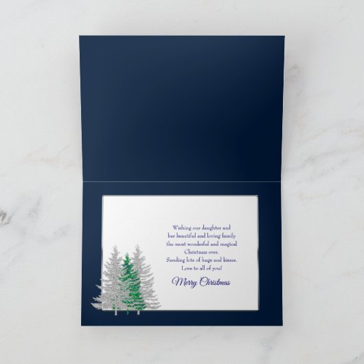 Kerstmis - de familie van de Dochter - de Sneeuw & Feestdagen Kaart (Binnen)