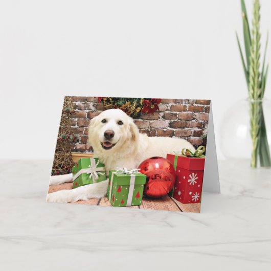 Kerstmis - de Grote Pyreneeën Labrador X - Ginny Feestdagen Kaart (Voorkant)