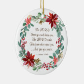 Kerstmis De Heer Bless You Bijbel Persoonlijk Keramisch Ornament (Rechts)