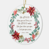 Kerstmis De Heer Bless You Bijbel Persoonlijk Keramisch Ornament (Links)