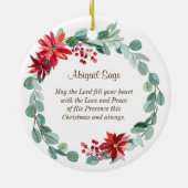 Kerstmis De Heer Bless You Bijbel Persoonlijk Keramisch Ornament (Achterkant)