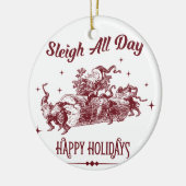 Kerstmis de hele dag Vintage Keramisch Ornament (Links)