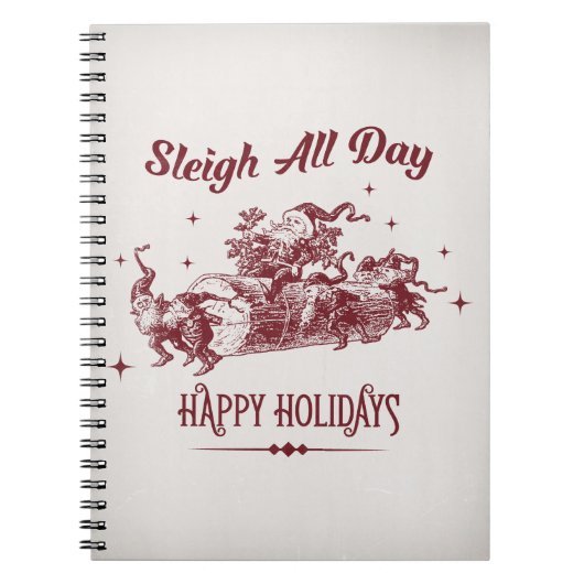 Kerstmis de hele dag Vintage Notitieboek (Voorkant)