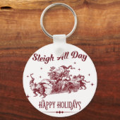 Kerstmis de hele dag Vintage Sleutelhanger (Achterkant)