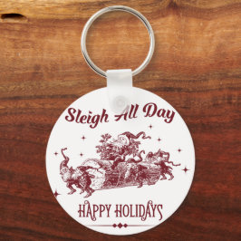 Kerstmis de hele dag Vintage Sleutelhanger