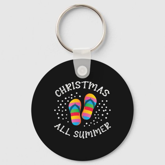 Kerstmis De hele zomer Santa Beach Teenslippers Zo Sleutelhanger (Voorkant)