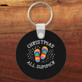 Kerstmis De hele zomer Santa Beach Teenslippers Zo Sleutelhanger (Voorkant)