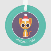 Kerstmis De kat Ornament (achterkant)