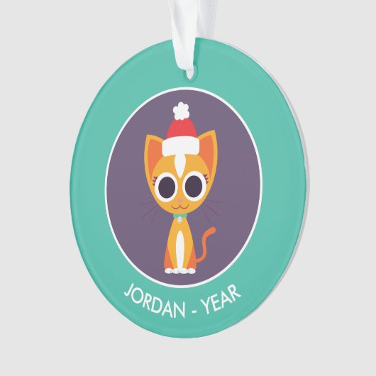 Kerstmis De kat Ornament (voorkant)