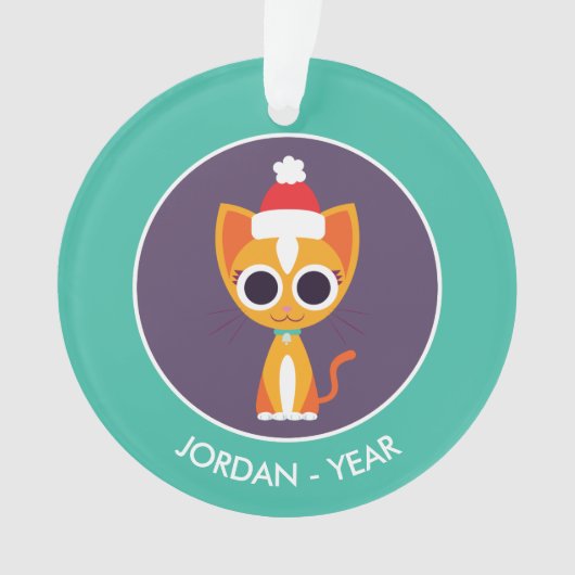 Kerstmis De kat Ornament (voorkant)
