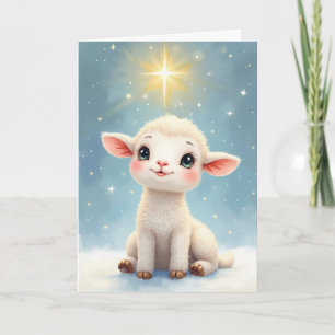 Kerstmis De Leeuw en het Lam en Ster religieus Kaart