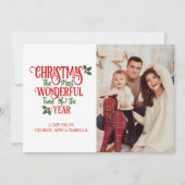 Kerstmis de mooiste tijd van de jaarfoto kaart (Voorkant)