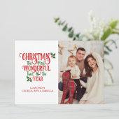 Kerstmis de mooiste tijd van de jaarfoto kaart (Staand voorkant)