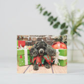 Kerstmis - de Poedel van het Speelgoed - Annie Feestdagenkaart (Staand voorkant)